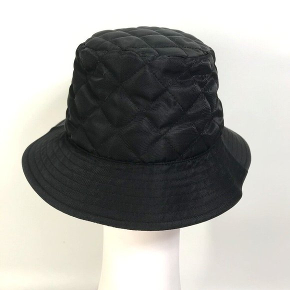 CELINE logo Quilted hat Black Nylon